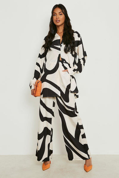 Womens Black And White Coord Set Oversized Comfort