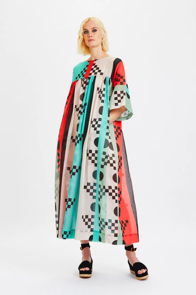 Womens Maxi Dress In Eye Catching And Attractive Vibrant Colors Geometric Print