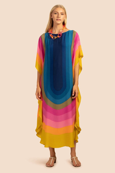 Colorful Geometric Print Womens Wear Kaftan