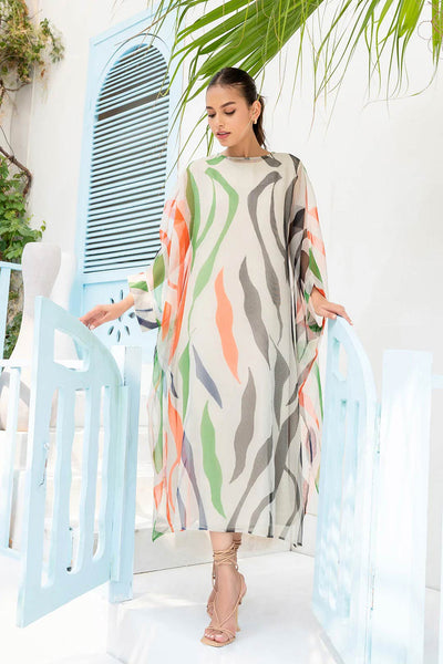 Abstract Print In Light Colors Womens Kaftan