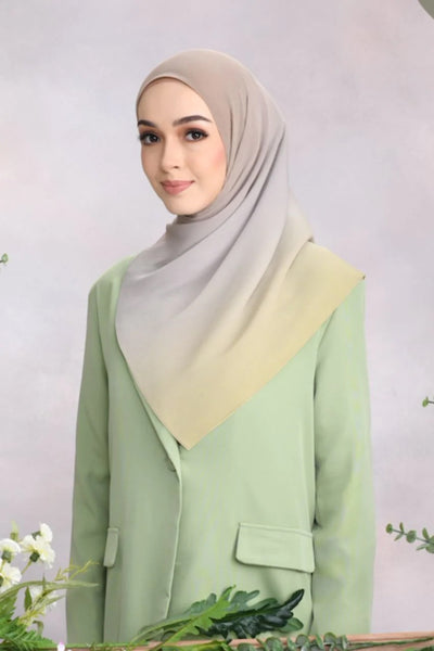 Stylish pastel hue scarf with elegant gray gradient, designed for versatile fashion wear