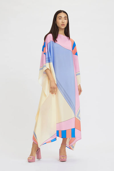 Abstract Print Womens Premium Silk Kaftan