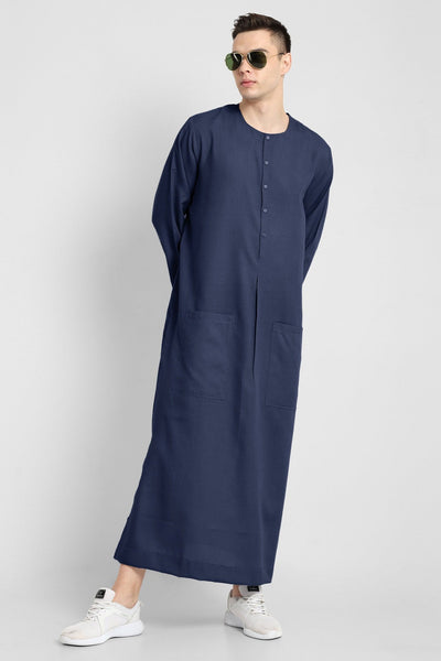 Elegant Navy Blue Thobe Versatile and Stylish