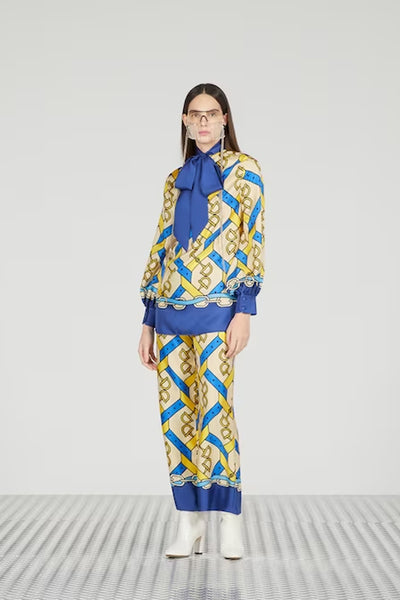 Satin Silk Premium Chain Style Design Womens Co ord Set