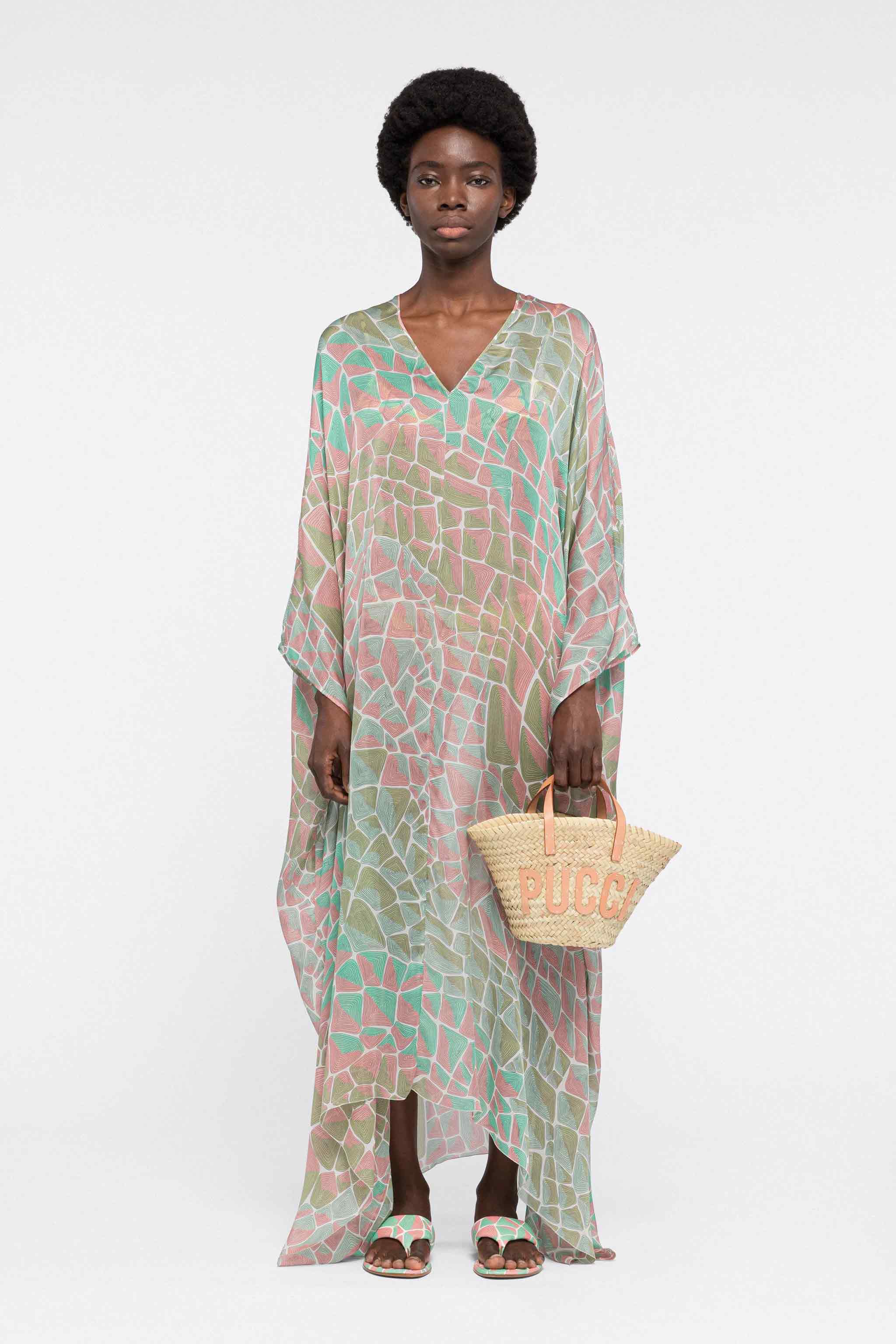 ROUND NECK KAFTAN VIOLET CITY
