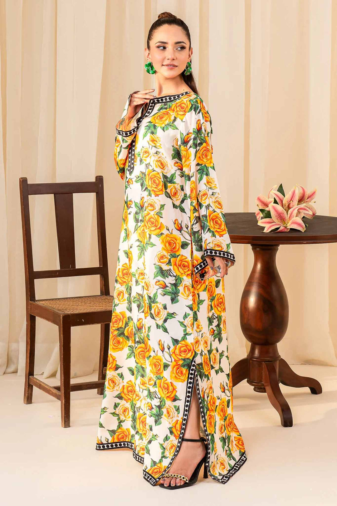 floral kaftan maxi dress Floral Kaftan Dress: Effortless Elegance for Every Season (Sirha)