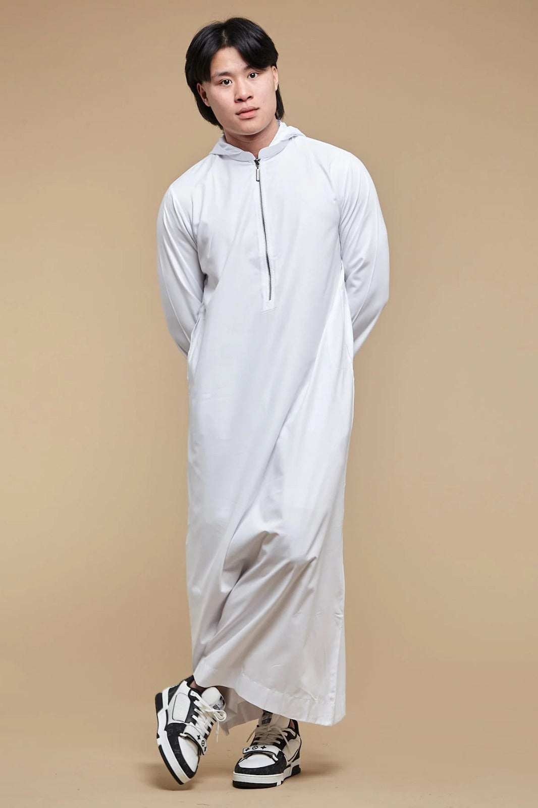 Générique Hommes Coton Lin Caftan Robes Musulmanes pour Homme Générique Hommes Coton Lin Caftan Robes Musulmanes pour Homme