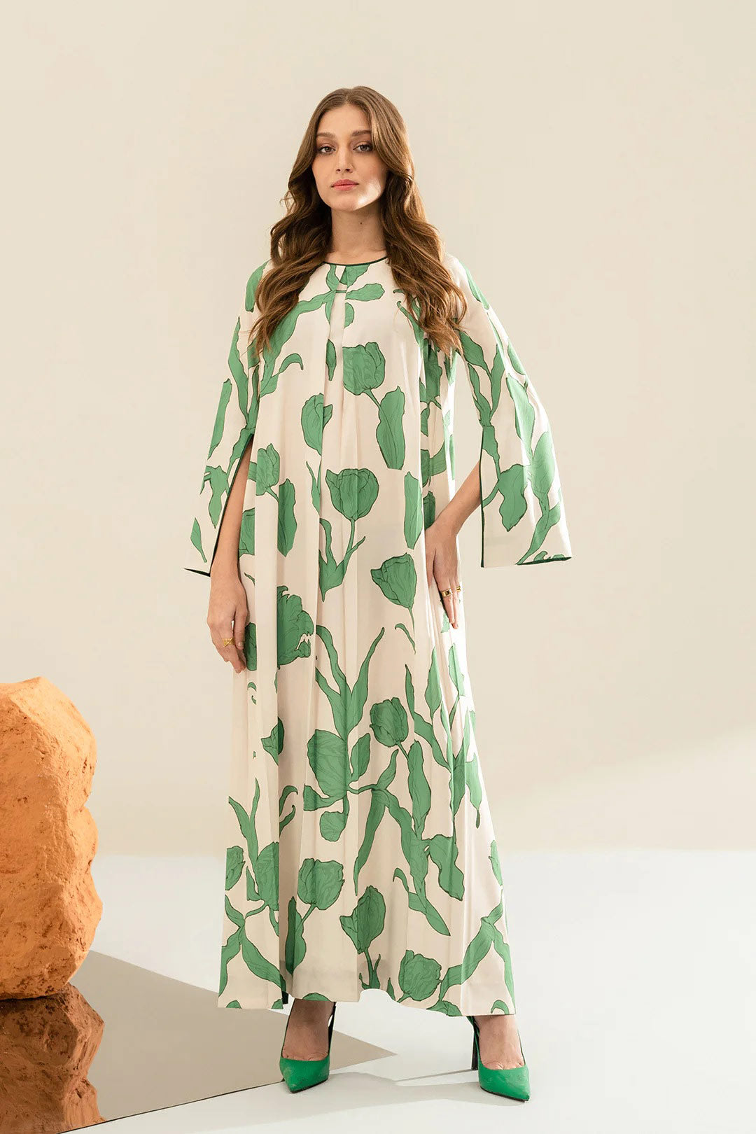 green emerald velvet dress Cotton Net White Green Angrakha Pakistani Wedding Dresses – Nameera by  Farooq main image 1